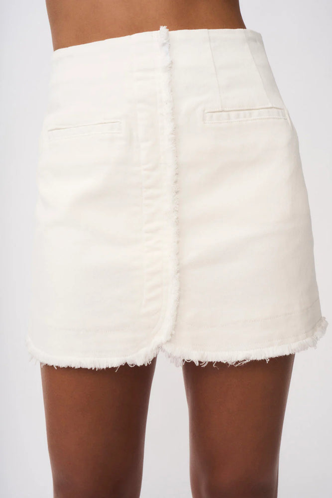 BY JOHNNY - EMBER DENIM MINI SKIRT- IVORY DENIM