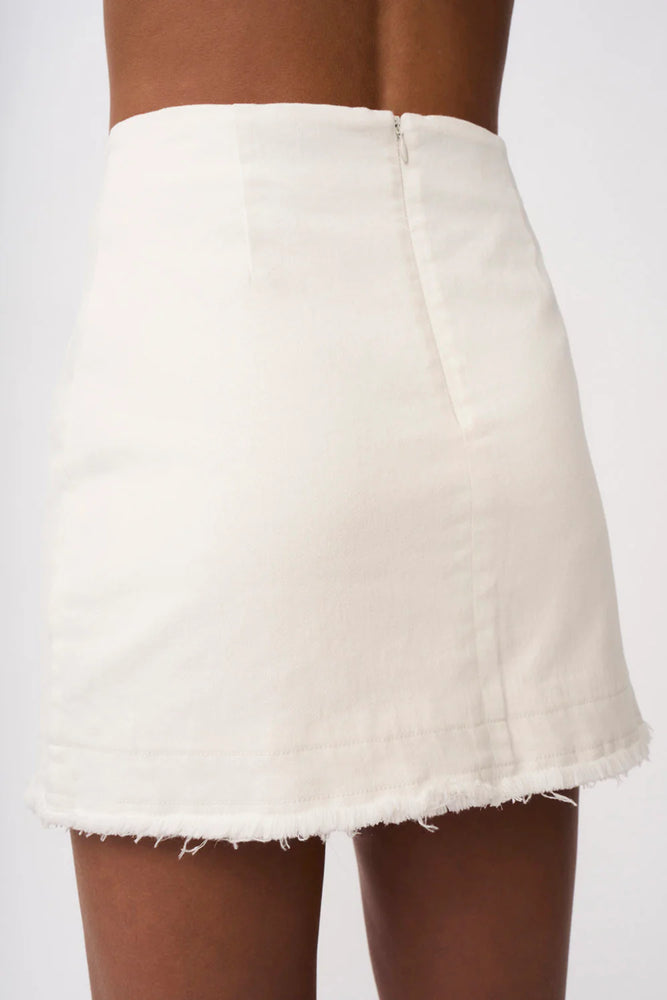 BY JOHNNY - EMBER DENIM MINI SKIRT- IVORY DENIM