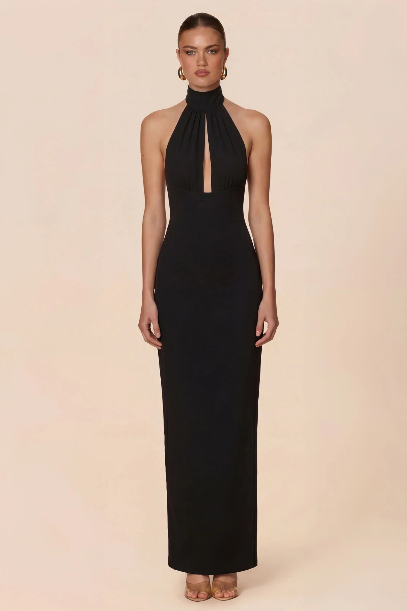 NOOKIE - MARTINI HALTER GOWN - BLACK