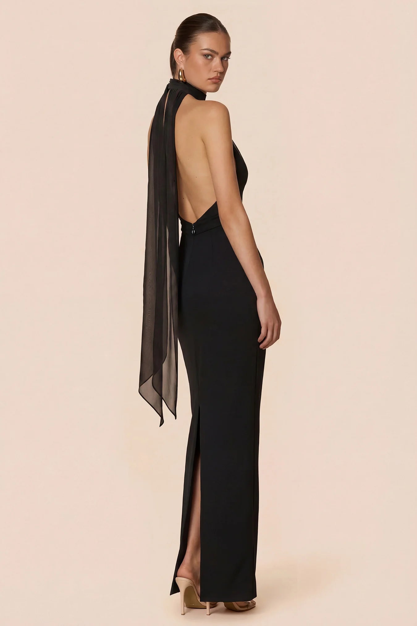 NOOKIE - MARTINI HALTER GOWN - BLACK