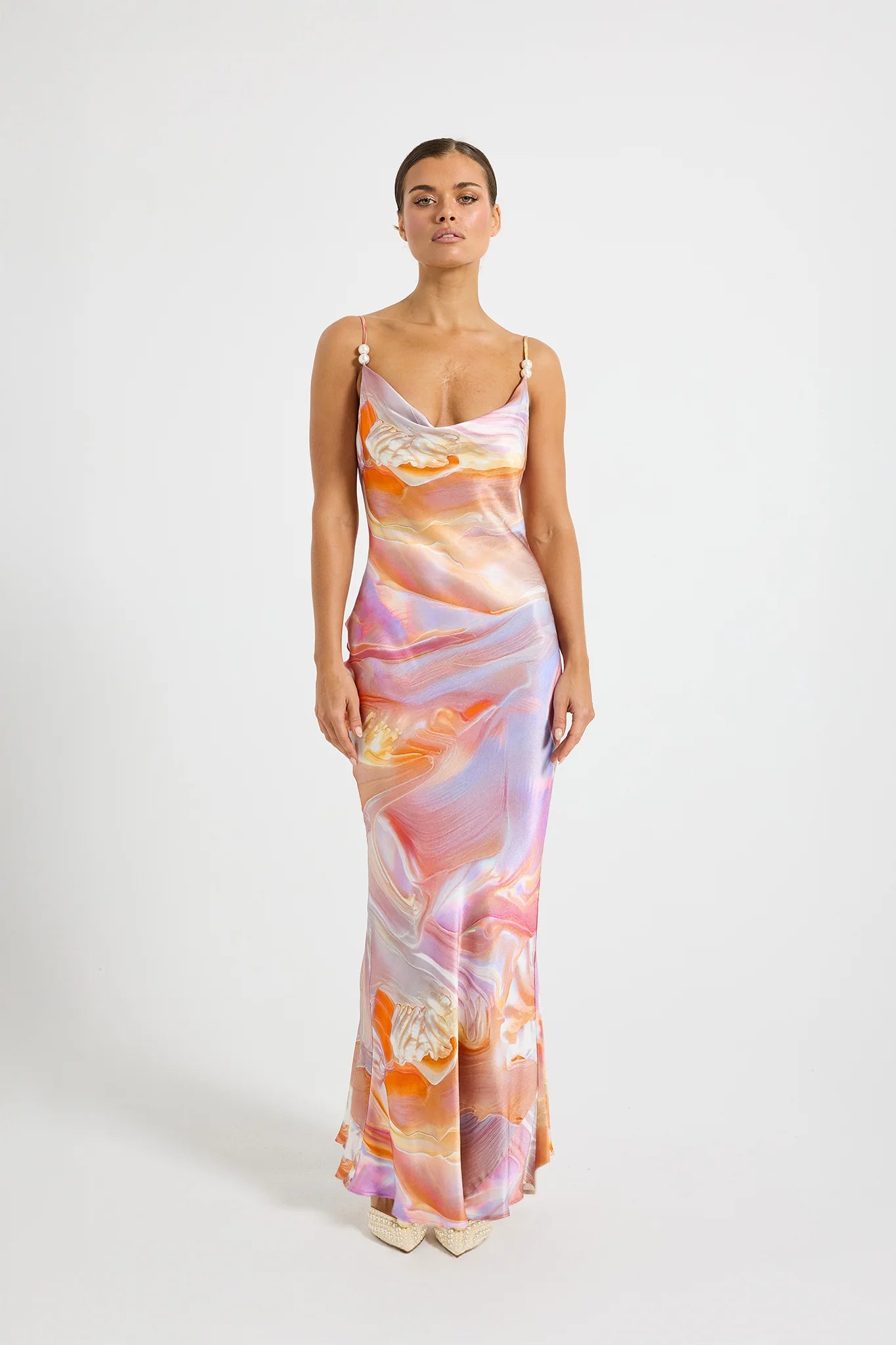 PASDUCHAS - HALO COWL MAXI - PRINTED SATIN