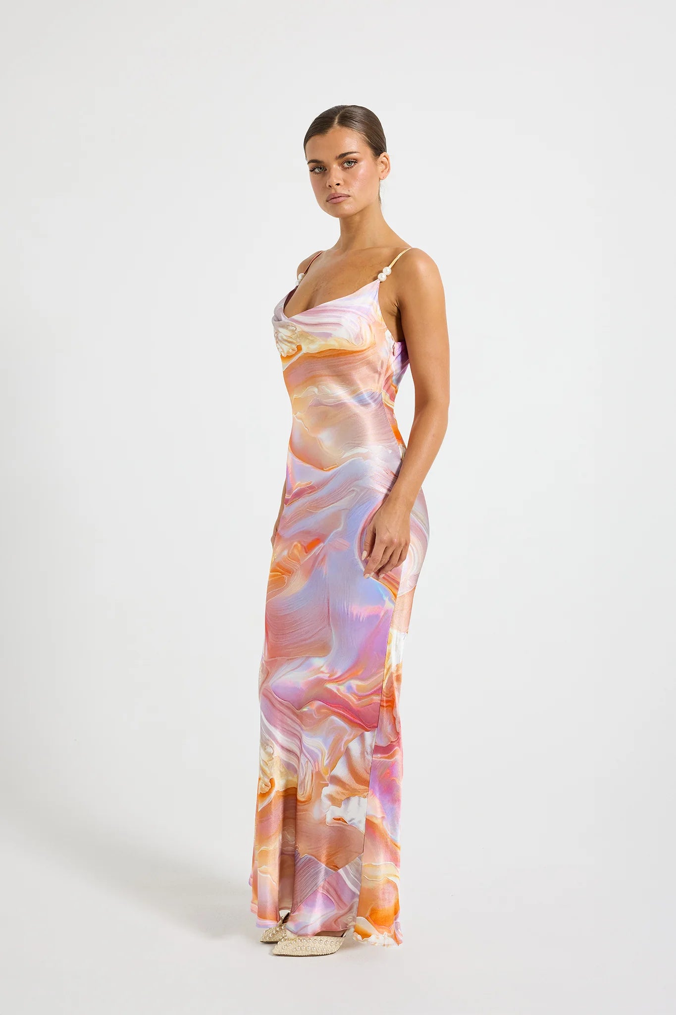 PASDUCHAS - HALO COWL MAXI - PRINTED SATIN