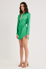 RUMER  - ALLEGRA SHIRT DRESS - GREEN