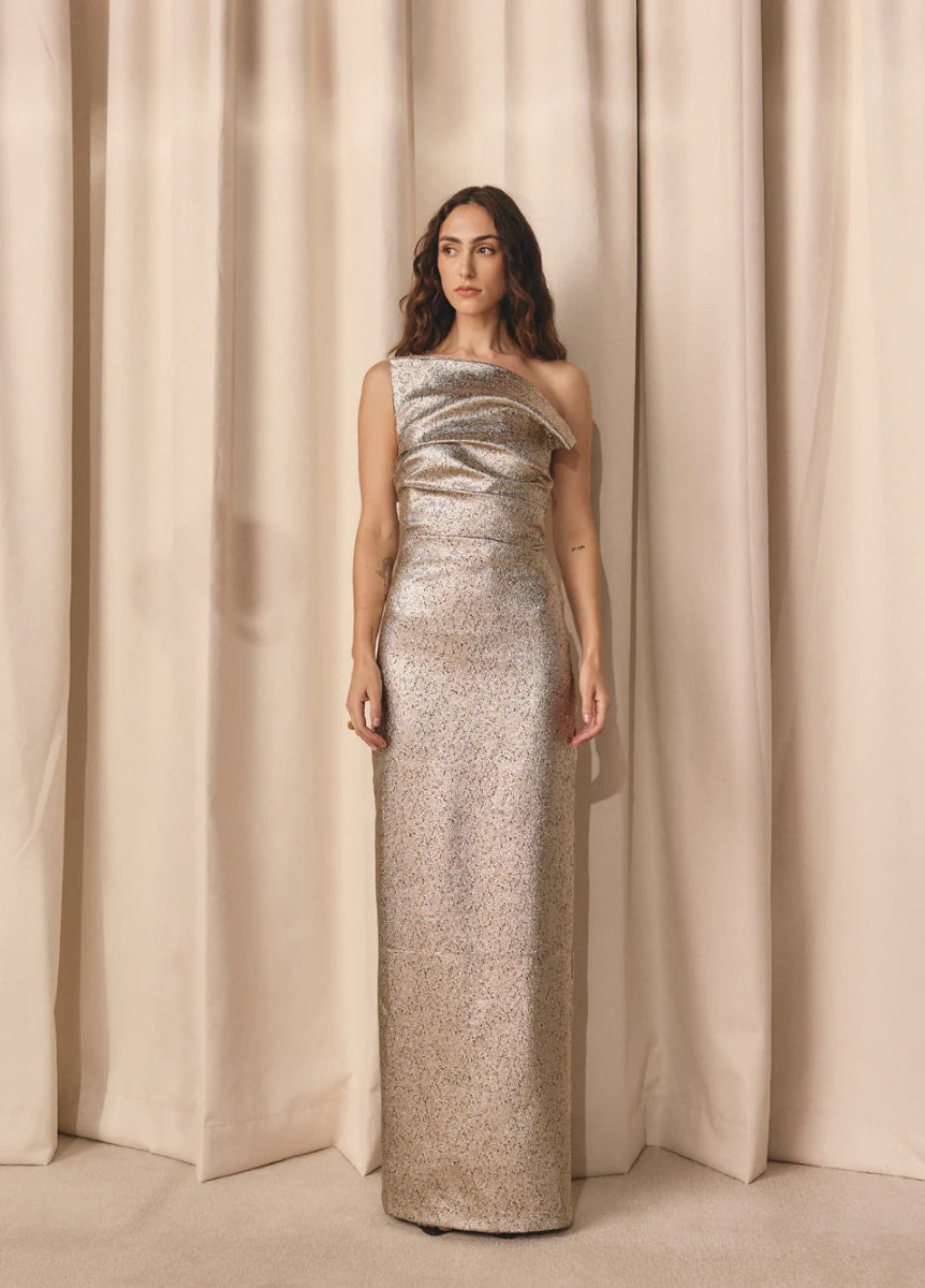 TOJHA - TACOMA DRESS - METALLIC CHAMPAGNE