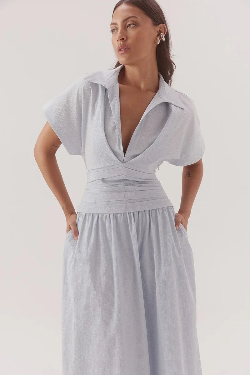 LYRA MIDI DRESS - SKY