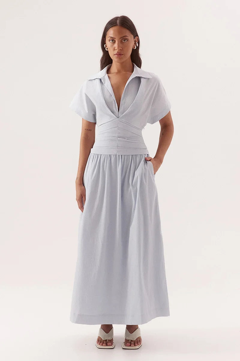 LYRA MIDI DRESS - SKY