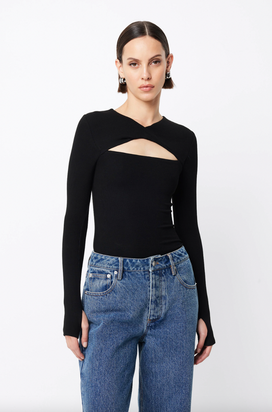 MOSSMAN - NOLITA TOP - BLACK