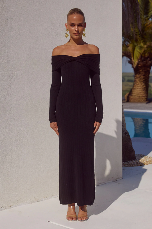 AIRILIE MIDI DRESS - BLACK