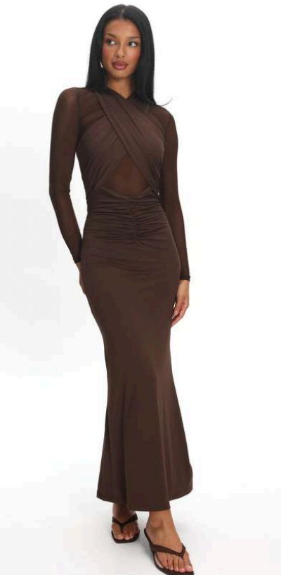 PIETRA MESH MIDI - CHOCOLATE