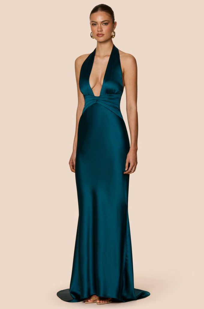 NOOKIE - SCARLET PLUNGE GOWN - TEAL