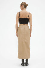 SOVERE - ASCEND PU MAXI SKIRT - PRALINE