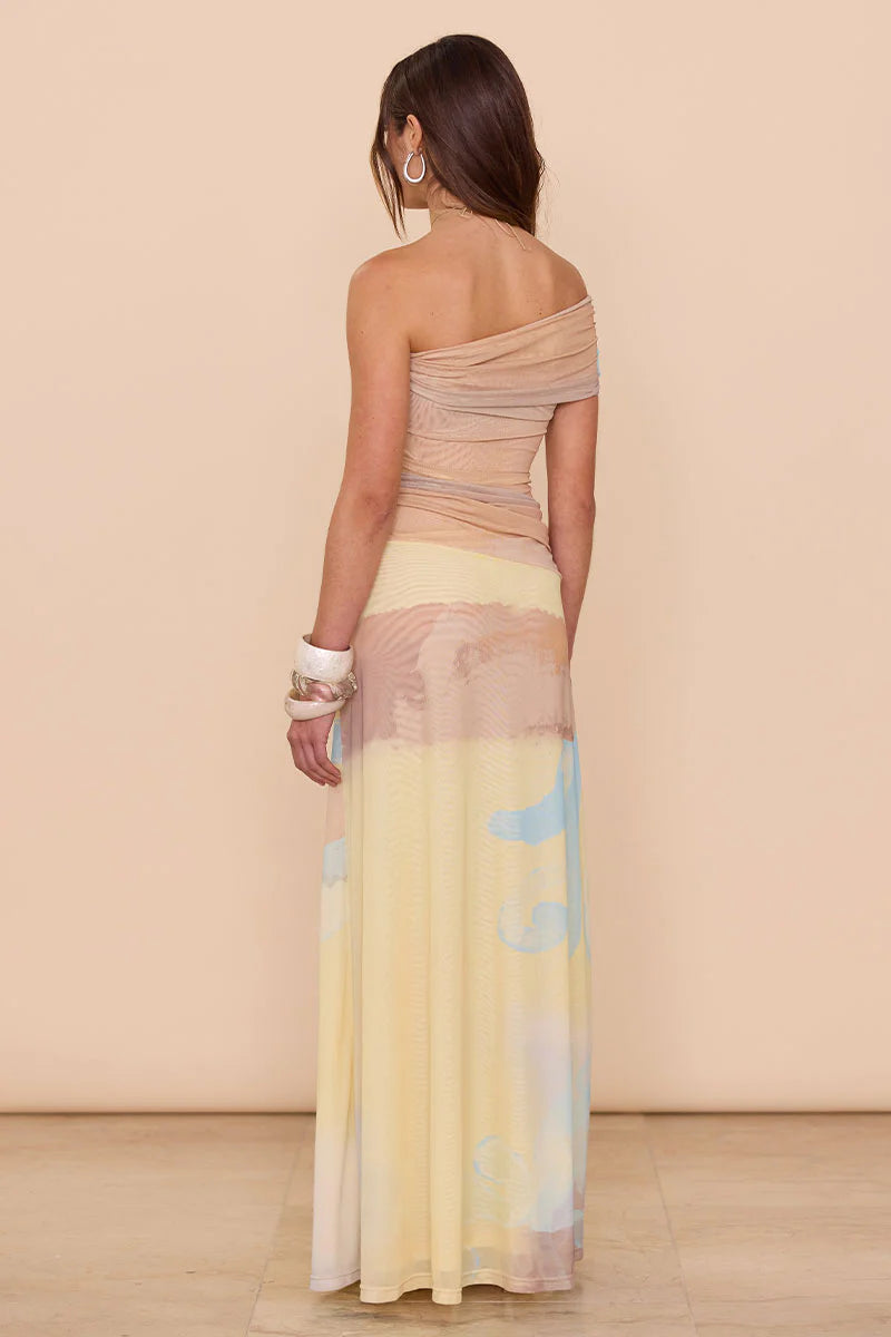 SOVERE - IMPRESSION ONE SHOULDER DRESS - SOFT YELLOW