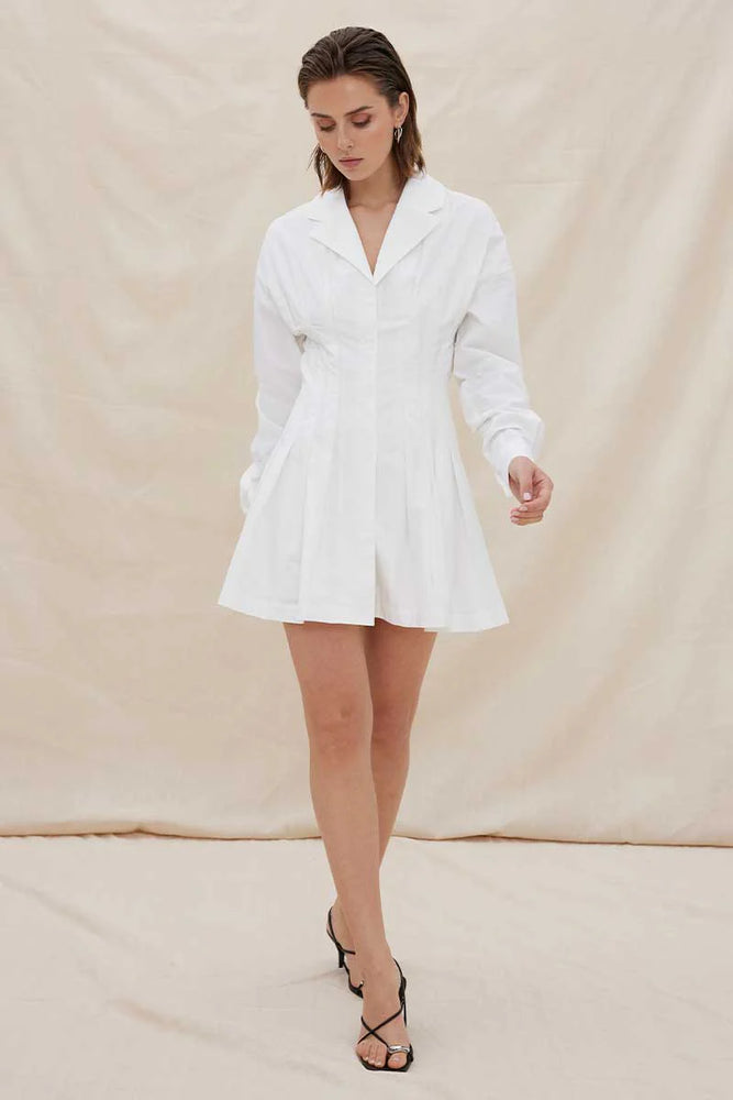 SOVERE - VERSE SHIRT DRESS - WHITE