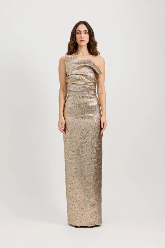 TOJHA - TACOMA DRESS - METALLIC CHAMPAGNE