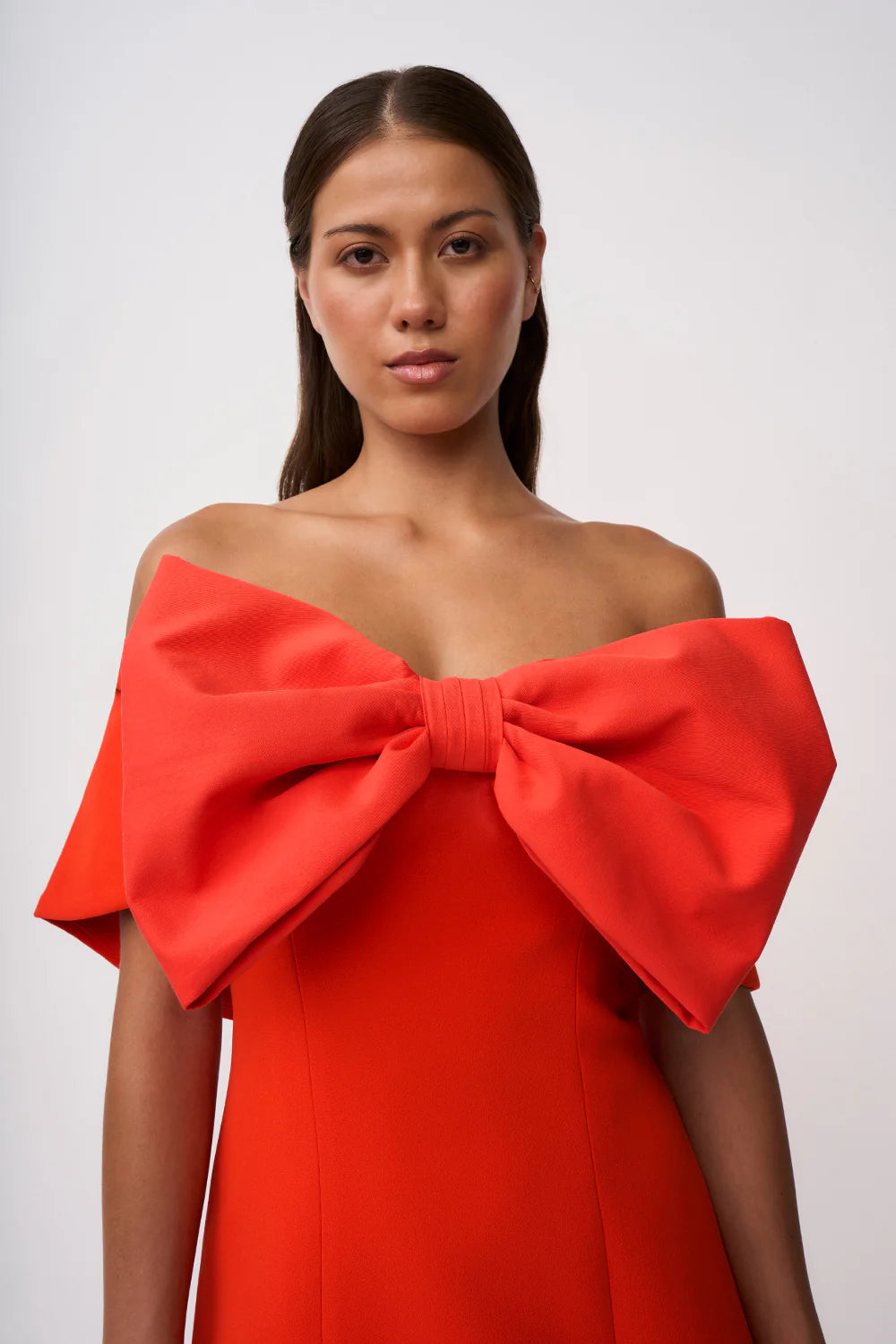 BY JOHNNY MOLLY BOW MINI DRESS RED