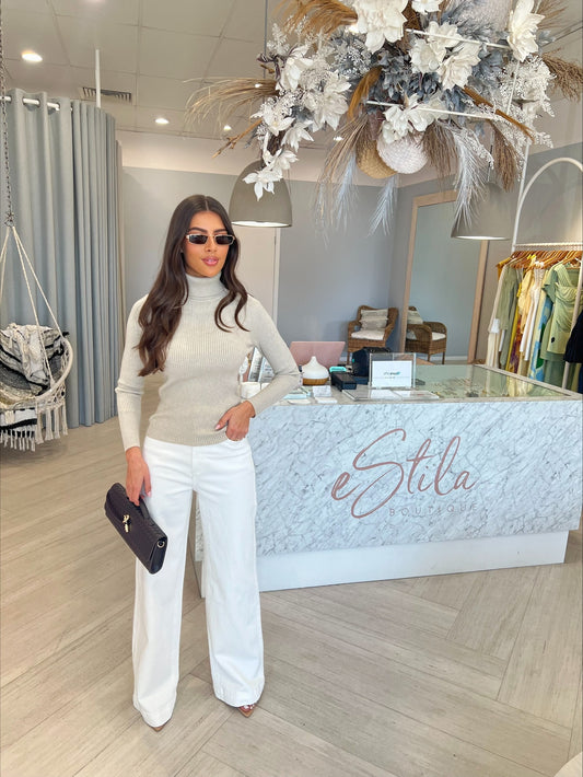 DAKOTA KNIT TOP - BEIGE