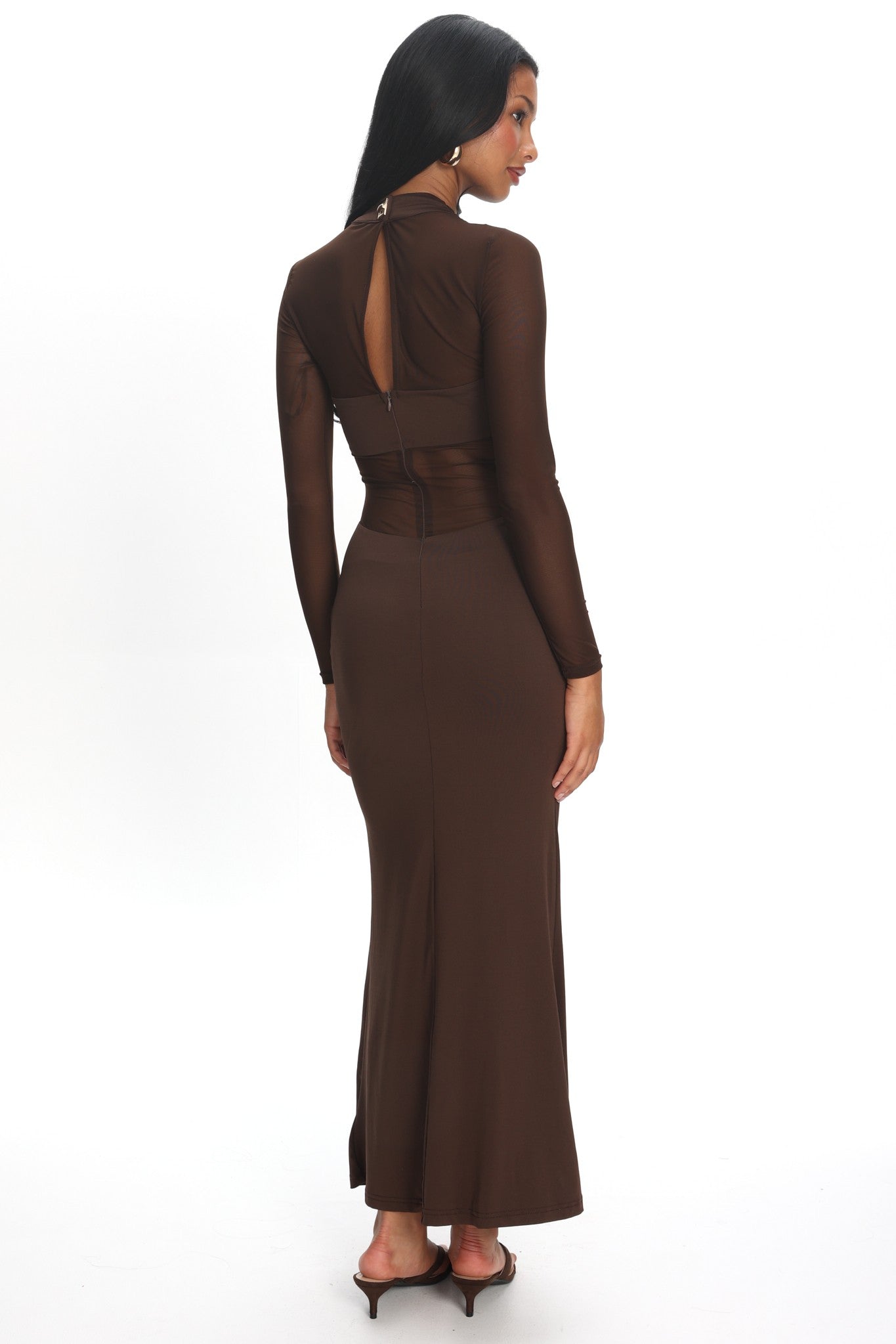 PIETRA MESH MIDI - CHOCOLATE
