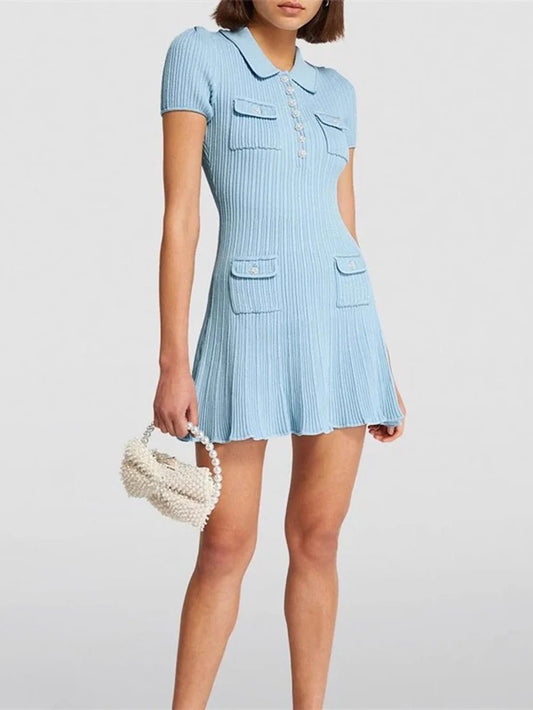 NADEEN MINI DRESS - SKY BLUE