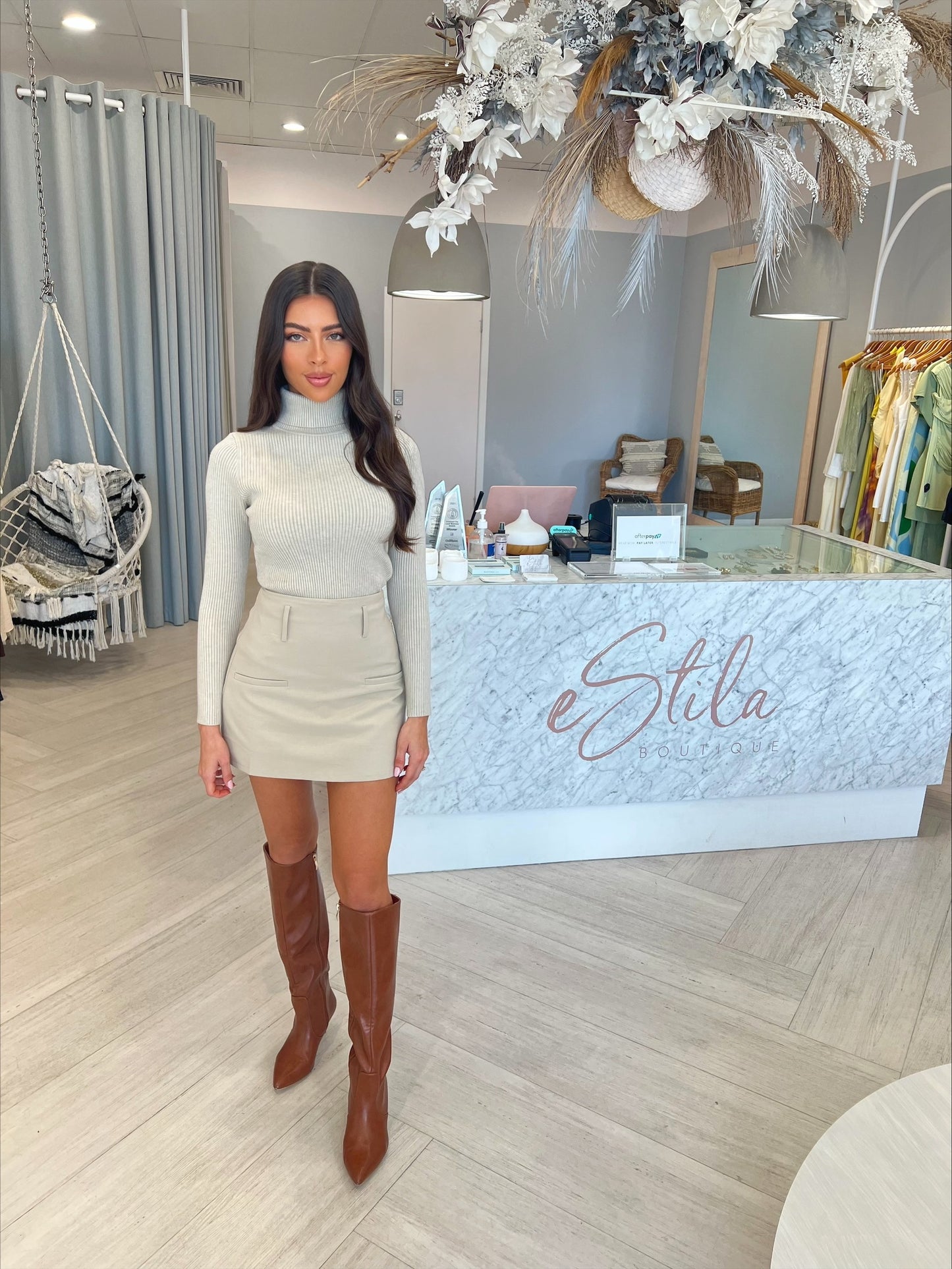 DELTA MINI SKIRT - BEIGE