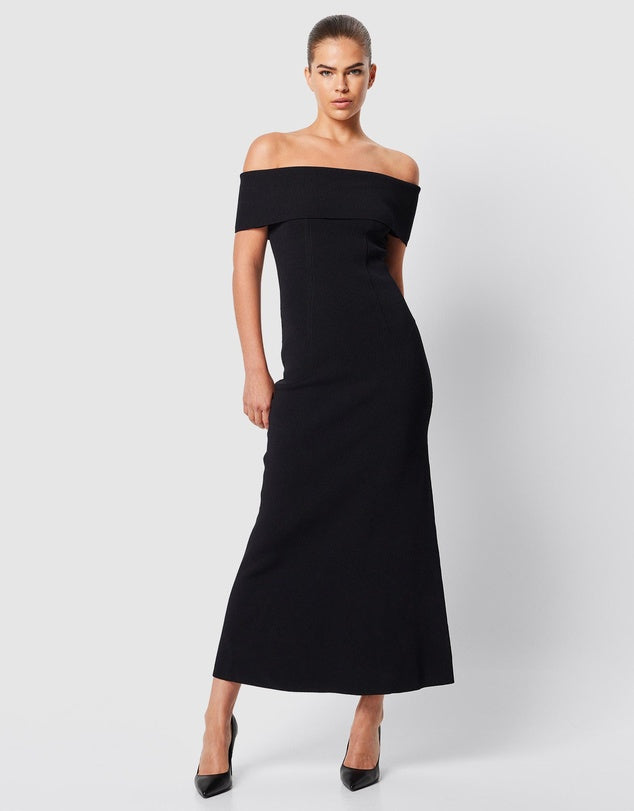 MOSSMAN - MONACO OFF SHOULDER MIDI DRESS