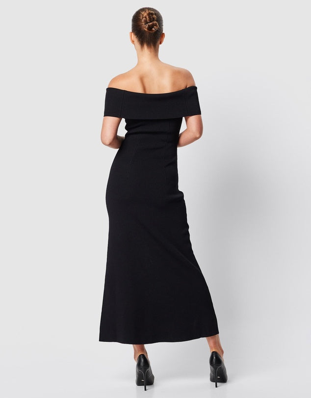 MOSSMAN - MONACO OFF SHOULDER MIDI DRESS