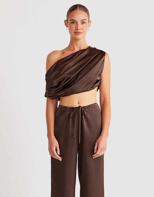 DOVE DRAPE TOP - CHOCOLATE