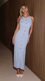 SANDRA MIDI DRESS - BLUE