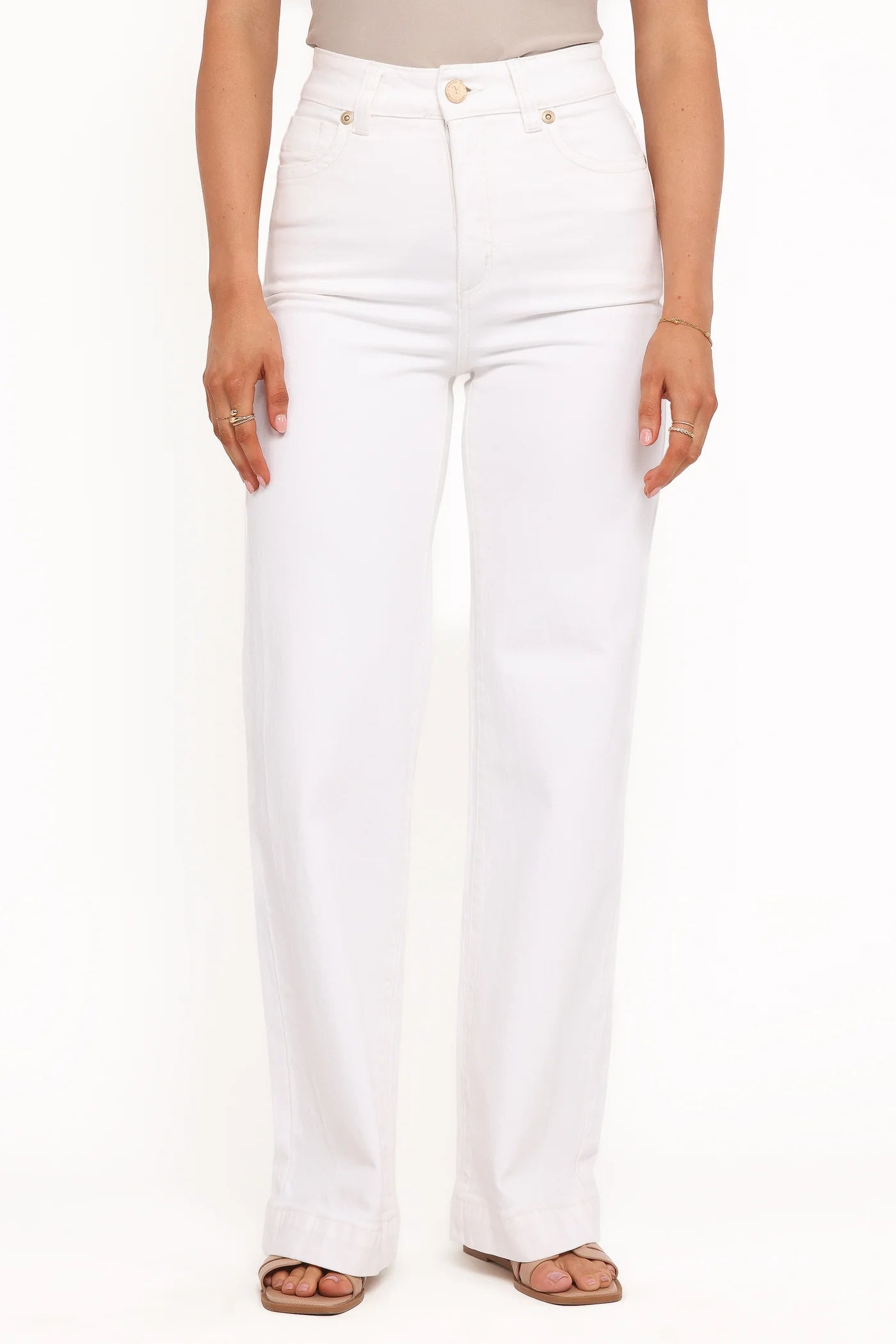 ABRAND 94 HI & WIDE DENIM JEANS - WHITE