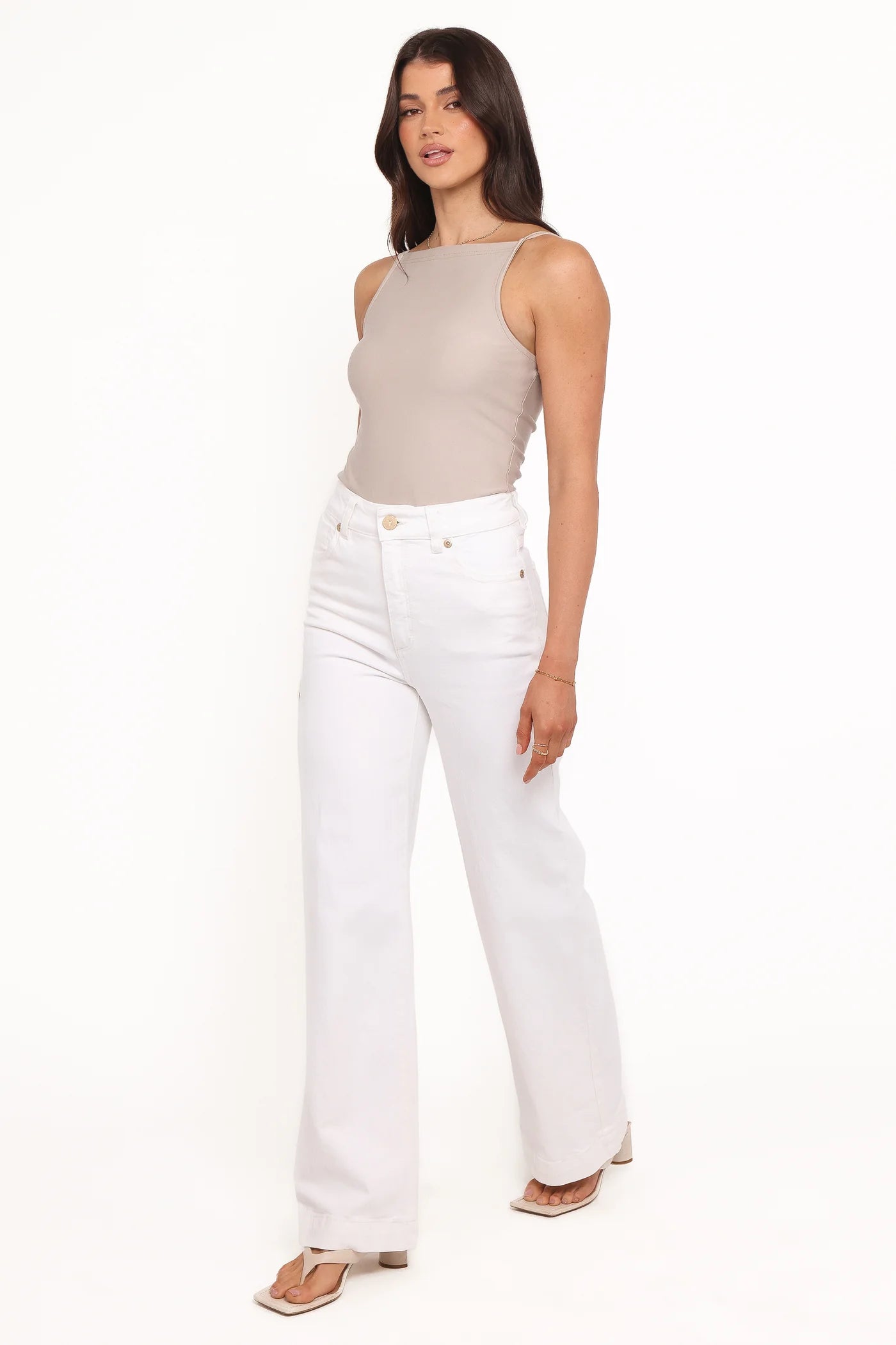 ABRAND 94 HI & WIDE DENIM JEANS - WHITE
