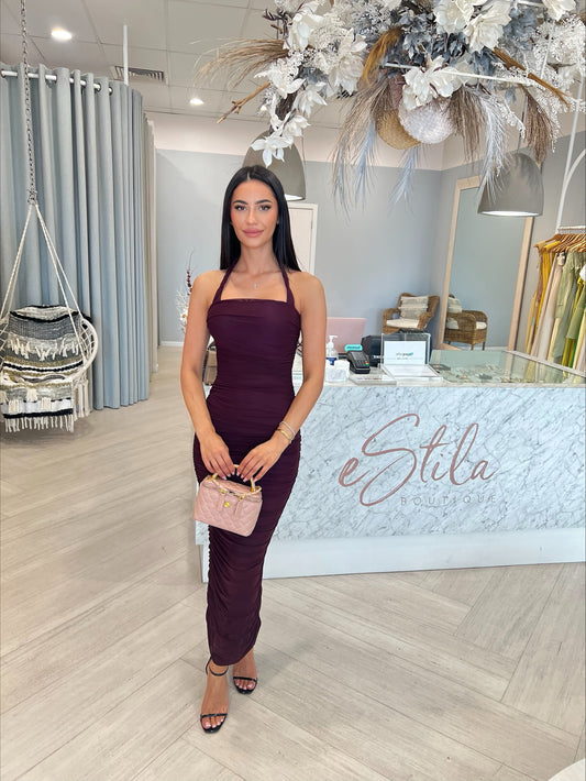 TAYLOR MIDI DRESS - PLUM