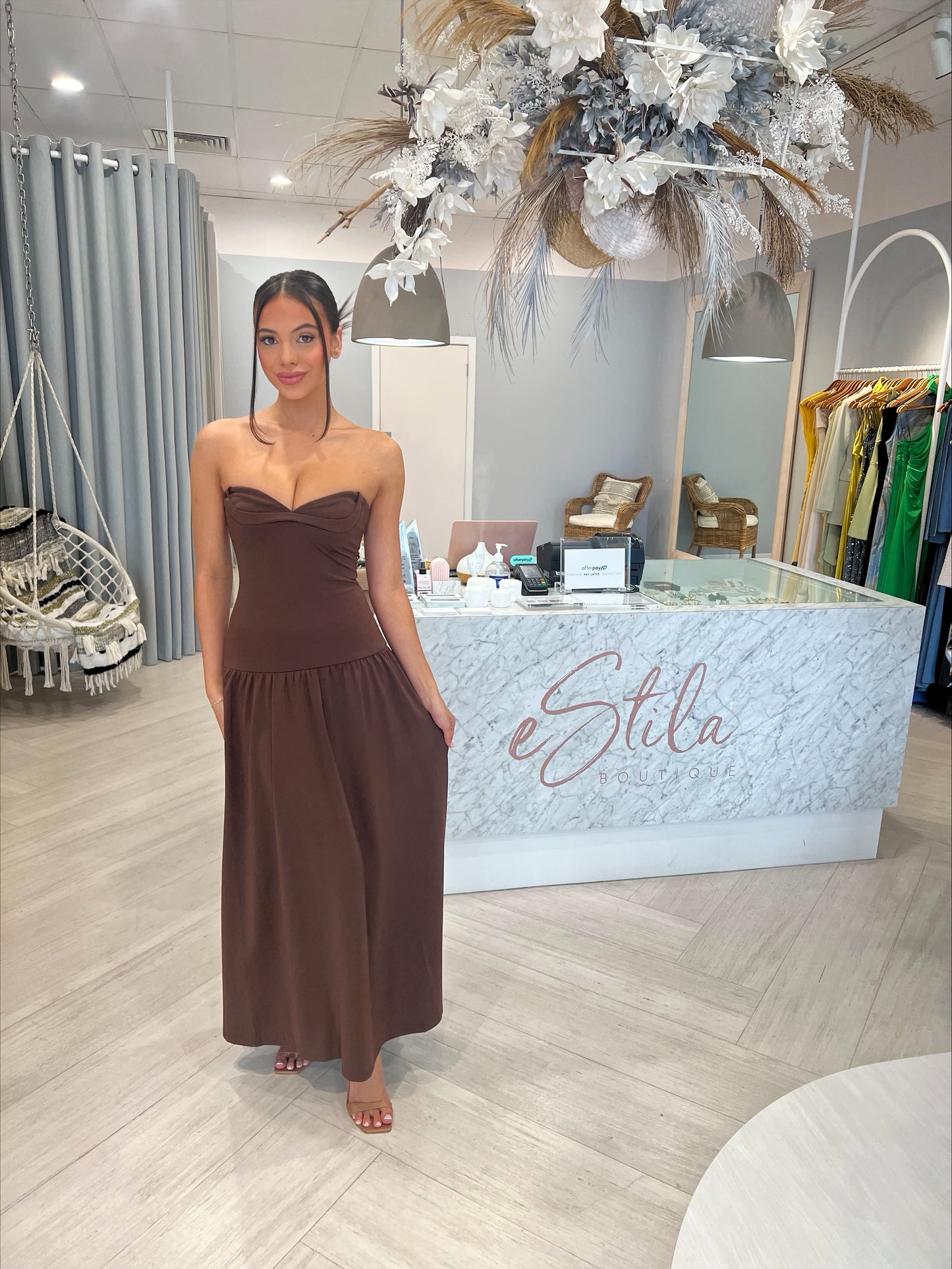 SAHARA MAXI DRESS - CHOCOLATE