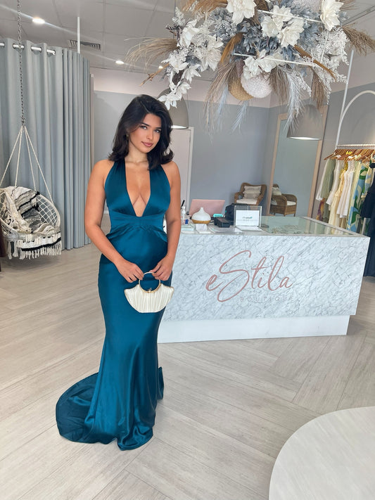 NOOKIE - SCARLET PLUNGE GOWN - TEAL