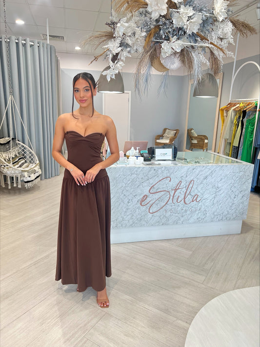 SAHARA MAXI DRESS - CHOCOLATE
