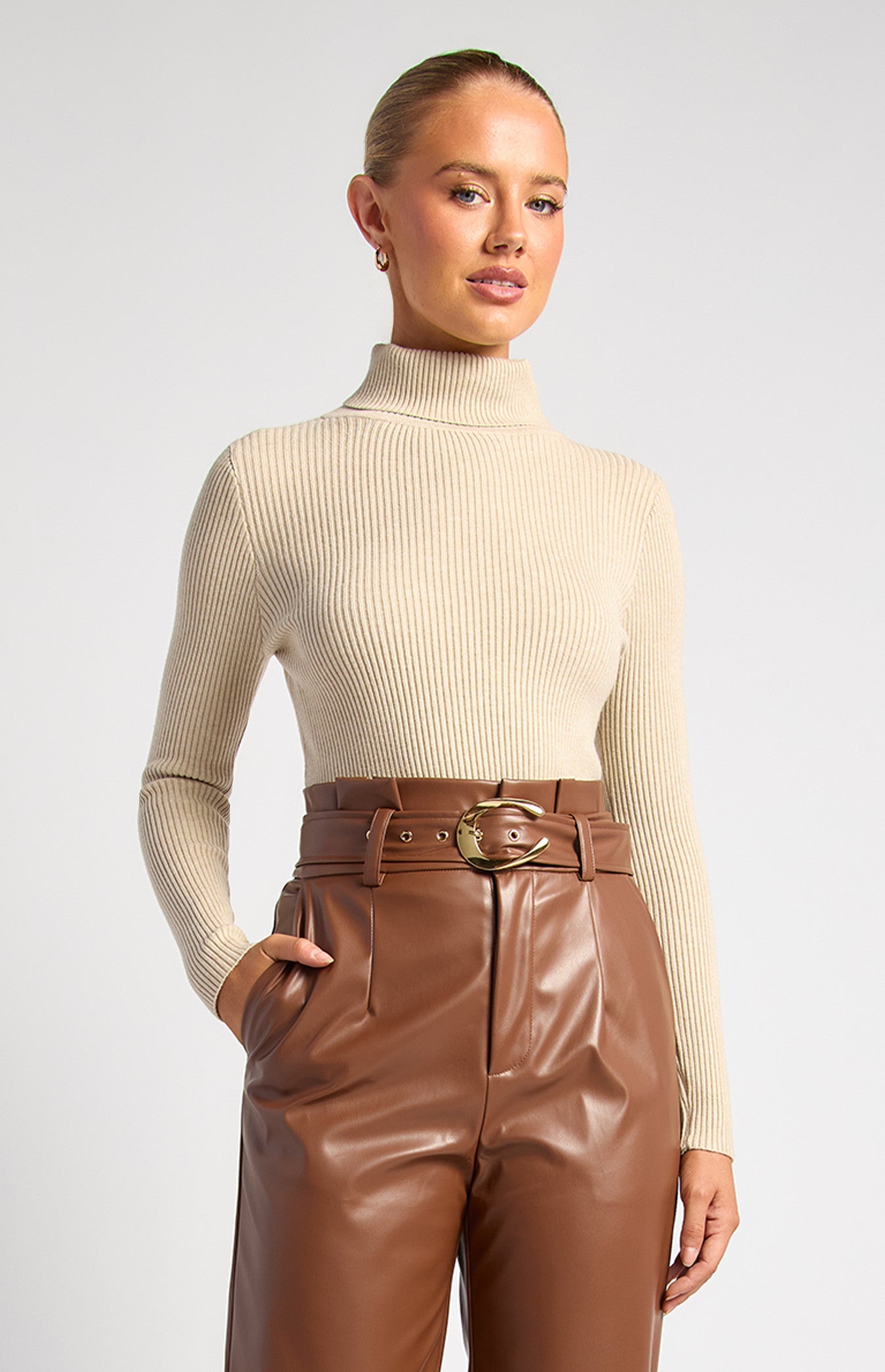 DAKOTA KNIT TOP - BEIGE