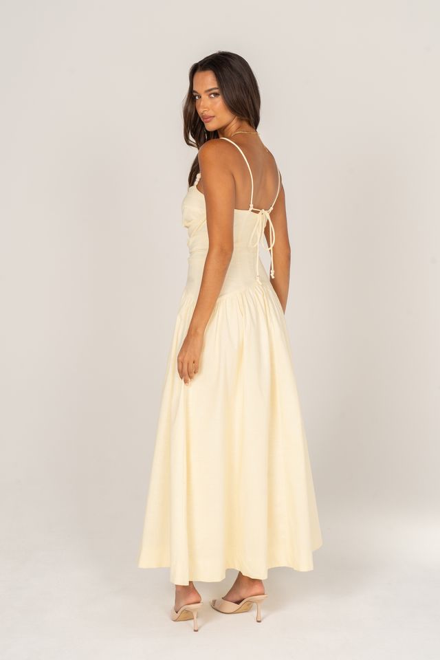 JENNA LINEN MAXI - LEMON