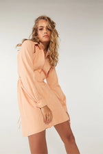 SOVERE - GLIMPSE MINI SHIRT DRESS - APRICOT