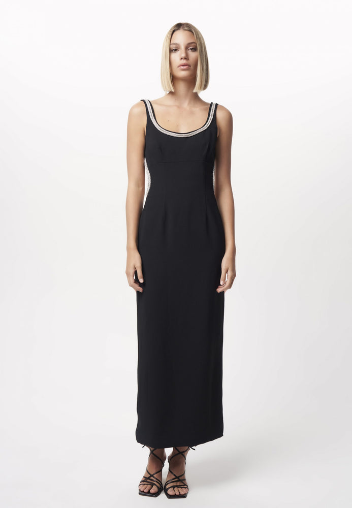 NICOLA FINETTI - LONG DIAMOND BACKLESS DRESS (BLACK)