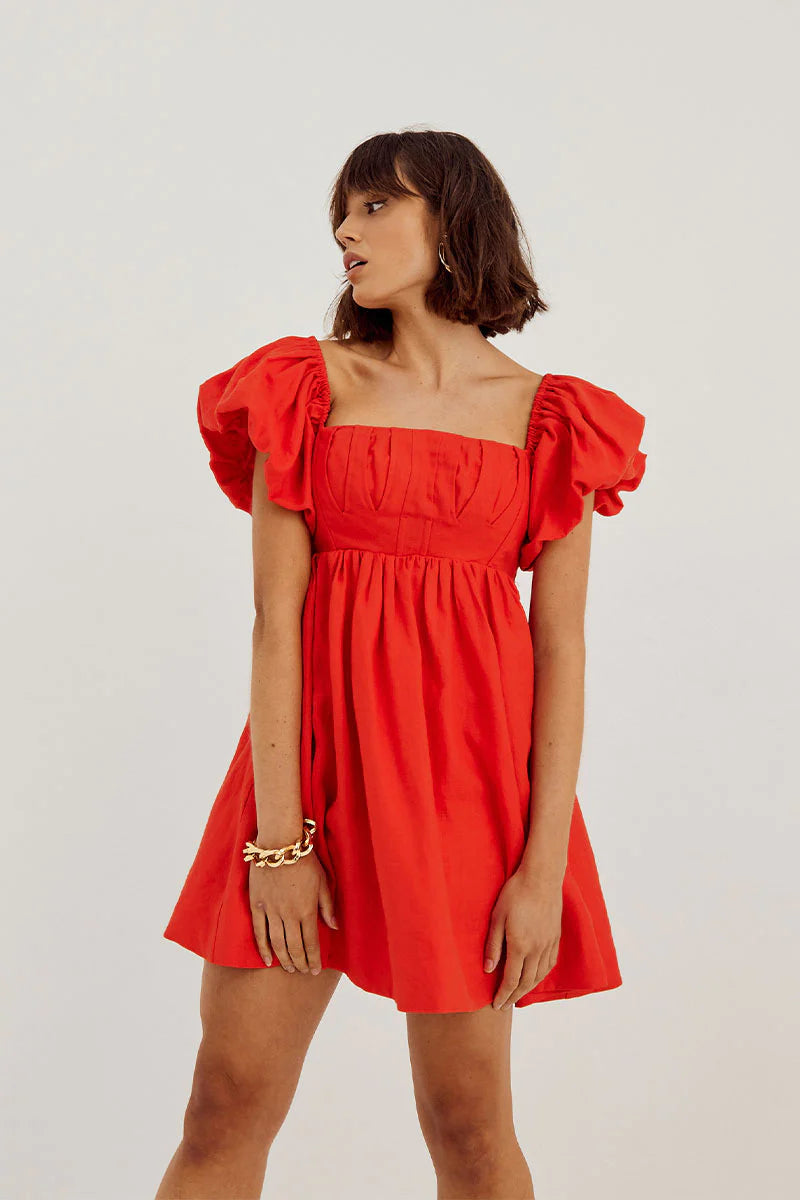 SOVERE - RELISH MINI DRESS - SOLAR RED